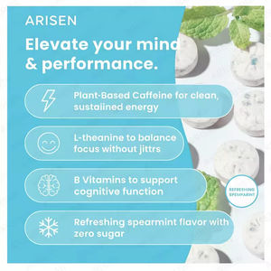 Tabletas de Suplemento Cerebral OEM, Mentas Neuroenergéticas y de Enfoque, Mentas para el Aliento con 80 mg de Cafeína Natural, Vitaminas B y L-Teanina - Product Image 2