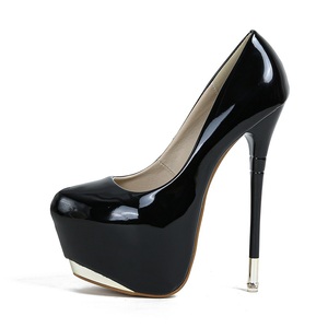 Escarpins à plateforme en métal à bout rond pour femmes, talons aiguilles, collection 2025, Zapatos Mujere - Product Image 1