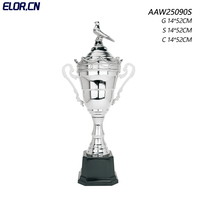 Trophées et récompenses de golf dorés Elor Creative Design avec plaque nominative personnalisée, fourniture directe d'usine, coupes et plaques de trophées sportifs