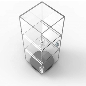Exhibidor Giratorio de Acrílico Transparente, Mini <span class=keywords><strong>Torre</strong></span> de Plexiglás para Cargadores de Móviles - Product Image 3