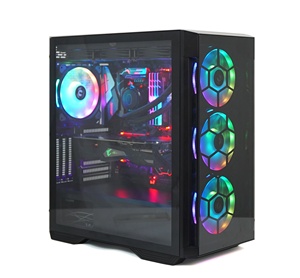 Boîtier de jeu <span class=keywords><strong>tour</strong></span> complète puissant pour ordinateur de bureau avec panneau en verre trempé et grille métallique, logo personnalisé, vente chaude, <span class=keywords><strong>PC</strong></span> <span class=keywords><strong>Gamer</strong></span> ATX EATX - Product Image 1