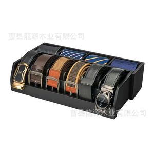 Expandable Belt <b>Storage</b> <b>Box</b> With Partitions For Ties And Belts Organiser Wooden Rectangular Standing Type 6.0in To 8.7in - Product Image 4
