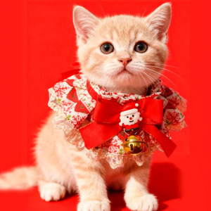 Pañuelo de Navidad para mascotas, bufanda cálida de felpa para gatos y perros, accesorio para festivales de invierno, patrón de cuadros de colores - Product Image 1