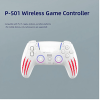 Manette de jeu avec éclairage RVB, détection de mouvement six axes, pavé tactile pour P5/PC, pour téléphone PS, téléphone Android