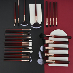 Znybeauty25 Nhà Máy Bán Buôn Trang Điểm Bàn Chải Đặt Rượu Vang Đỏ Dê Tóc Cho Khuôn Mặt Cross-Biên Giới Vụ Nổ - Product Image 4