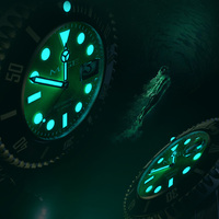 Montre automatique classique pour homme MIGE en acier inoxydable 316L, cadran vert 42 mm, saphir, 5 ATM, plongée, montres mécaniques de luxe