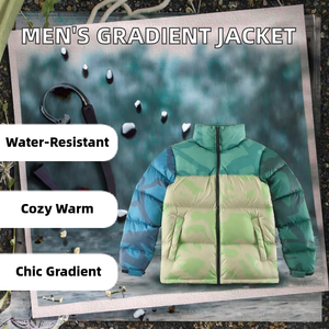 Veste d'hiver matelassée unisexe de haute qualité, dégradé de couleurs, tendance, taille standard, pratique, chaude, élégante, décontractée, imperméable, respirante - Product Image 2