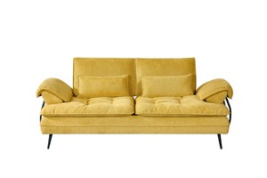 <span class=keywords><strong>Canapé</strong></span> sectionnel moderne <span class=keywords><strong>3</strong></span> <span class=keywords><strong>places</strong></span> en tissu avec sièges confortables rembourrés en éponge, pieds en métal durables, design rotatif pour salon - Product Image 2