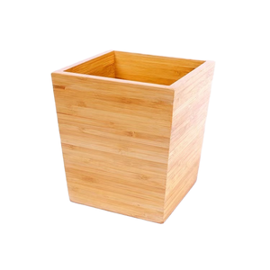 Luxury Square Wooden Dustbin Decorative Waste Basket Indoor Trash Bin for Home Office Hotel Bedroom Use - Product Image 1