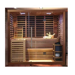 Traditionelles modernes traditionelles Doppensauna-Zimmer finnische Sauna