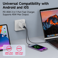 Chargeur Adaptateur Secteur USB-C PPS 45W India Pin Nothing pour CMF by Nothing Phone 4b/4a Pro/4a/3/3a Pro/3a/lite/2a/2a Plus/2/CMF Phone 2