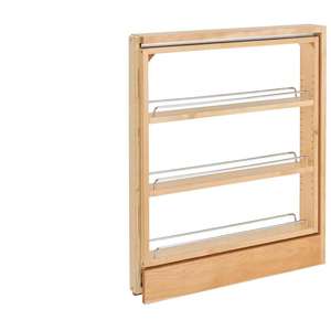 Single Layer Wooden Square <b>Pull</b>-<b>Out</b> Basket with Durable Design for Pantry Organizer Seasoning <b>Drawer</b> & Cutlery <b>Storage</b> - Product Image 3