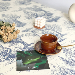 Blu rosso decorazione fattoria classico villaggio francese stampato copertura della tavola tessuto di <span class=keywords><strong>lino</strong></span> <span class=keywords><strong>tovaglia</strong></span> rustica per il matrimonio - Product Image 6