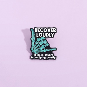 Punk thư Bộ xương ngón tay xương hình Trâm Túi ve áo <span class=keywords><strong>Pin</strong></span> huy hiệu đồ trang sức phụ kiện Halloween món quà nhỏ - Product Image 1