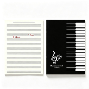 Carnet de manuscrit musical personnalisé, relié à cheval, en papier à staves, pour la théorie de la composition musicale et les étudiants - Product Image 3