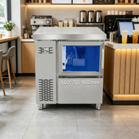 Machine à glaçons électrique commerciale entièrement automatique en acier inoxydable 304 avec arrêt automatique 50x70x80cm pour les bars et les salons de thé