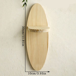 Décoration murale pour la maison étagère flottante en bois rustique ovale étagère murale présentoir étagères pour salon chambre - Product Image 6
