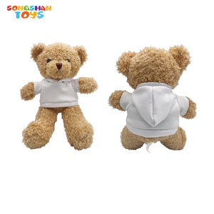 Songshan juguetes logotipo personalizado 30cm oso muñecas ropa ODM suave peluche Animal juguete camiseta Kwaii felpa osos de peluche Sudadera con capucha juguetes regalo - Product Image 4