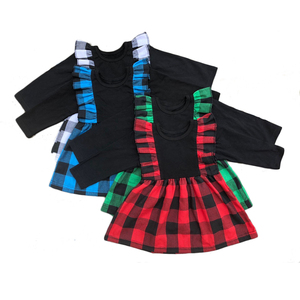 Commercio all'ingrosso boutique di vestiti del bambino di Natale buffalo plaid autunno bambini vestiti da partito indossare per ragazze - Product Image 4