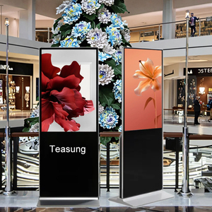 Pantalla publicitaria interactiva digital de pie para interiores de 75-43 pulgadas con pantalla móvil de video para visualización. - Product Image 1
