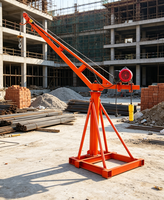 Mini-grue de chantier extérieure certifiée CE, câble métallique galvanisé de 30 m, grue rotative à 360°, freinage automatique à coupure de courant, capacité nominale de 400 kg