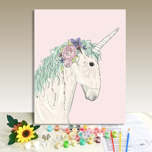 Pintura por Números, Paisaje de Unicornio, Kit de Pintura al Óleo Digital DIY con Pinturas Acrílicas y Pinceles para Decoración del Hogar, Regalo - Product Image 1