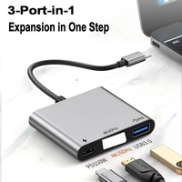 Adaptateur USB-C NKIWI 3-en-1 en alliage d'aluminium 8K 30Hz HDTV USB 3.2 PD 100W Hub multiport avec transfert de données pour MacBook et Switch 2