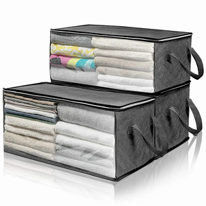Large Capacity Folding Under Bed Quilt Blanket Home <b>Clothes</b> <b>Storage</b> Bag Dustproof Zipper Closure Organizer With Handle - Product Image 4