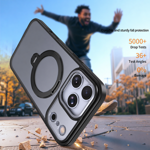 Custodia Magnetica N52 per Telefono con Rotazione <span class=keywords><strong>a</strong></span> 360° °   Supporto ad Anello Rotante in Lega di Alluminio, Protezione per Fotocamera in Metallo per Serie iPhone 18 Pro Max - Product Image 1