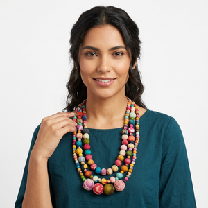Tissu en Coton 100% Imprimé Motif Africain Wax pour Robe Élégante, Collier Perlé, Bijoux Femme, Cadeau - Vente en Gros - Product Image 2