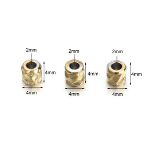 Stainless Steel Cylindrical Spacer <b>Beads</b> Gold Plated Rectangle Meander Pattern <b>For</b> <b>Bracelet</b> Making - Product Image 3