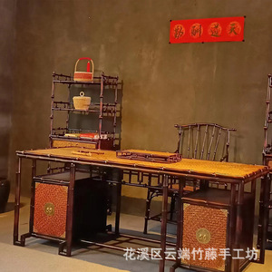 Handmade Bamboo Calligraphy Table With Key Lock Durable Writing Desk For Office Or Study Room - Product Image 5