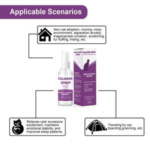 Spray Calmante Natural para Gatos Directo de Fábrica, 4% Feromonas Felinas, Anti-Ansiedad y Control de Arañazos, Spray Relajante para Mascotas 60ML - Product Image 4