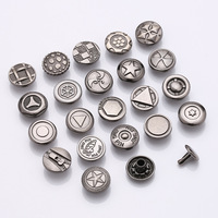 Logo personnalisé de haute qualité en relief en alliage de Zinc capuchon en métal Rivet boutons Rectangle carré circulaire pour la fixation de sac