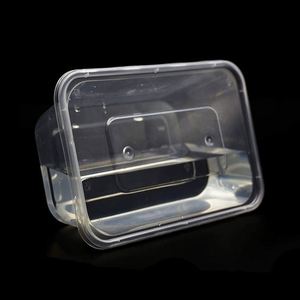 Disposable 1500ml Food Packaging <b>Containers</b> Transparent Fruit Rice Rectangular PP Plastic Take Out Lunch Boxes With Lid - Product Image 2