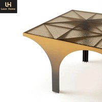 Table basse de salon de luxe légère de concepteur nordique Table basse personnalisée en acier inoxydable de Style créatif moderne pour Villa