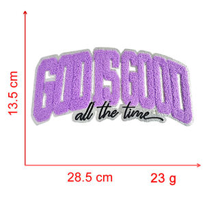 Parches de chenilla grandes y coloridos al por mayor, diseños personalizados de letras 'God is Good', parches bordados termoadhesivos para ropa - Product Image 3