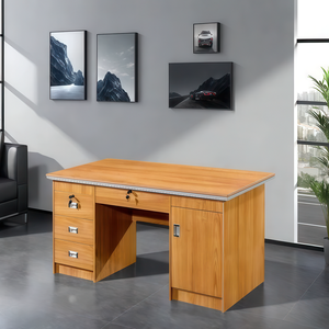 Classic Wooden Executive Office <strong>Desk</strong> with Locking Drawers, <strong>Large</strong> Computer Table with Storage Cabinet - Product Image 4