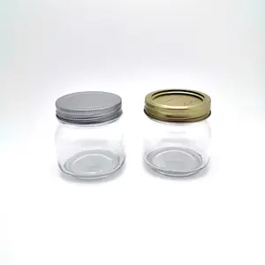 8盎司/250毫升玻璃梅森罐子，带盖，用于蜡烛制作