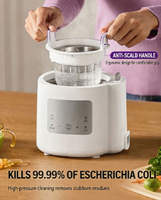 Preparador de Comida para Bebés, Vaporizador y Licuadora Combinados, Procesador de Purés con Cocción Automática y Pantalla Táctil Digital