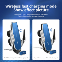 Nouveau Chargeur de Voiture Sans Fil 15W à Capteur Automatique pour Grille d'Aération, Type-C, Batterie Intégrée, Rotation à 360 Degrés pour iPhone (Modèle 2026)