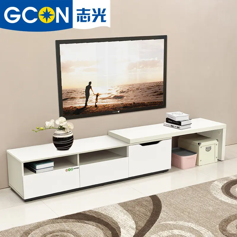 GCON estilo moderno madera Metal TV unidad Mesa hogar sala de estar muebles conjuntos de madera TV soportes consola gabinete Escritorio