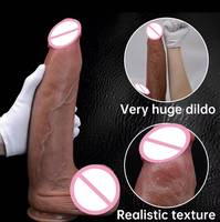 Consoladores súper grandes 7,5 Cm * 34Cm silicona líquida consolador realista pene artificial suave juguetes sexuales para mujeres adultas Xx.Xx %