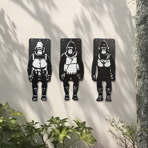 Décoration de maison Banksy Monkey Beats Premium Metal Wall Art Décoration murale en métal Iron Art Décoration Metal Arts pour le salon - Product Image 1