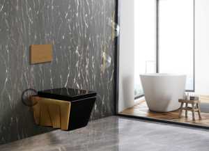 Inodoro de pared sin marco con tapa de asiento de cierre suave Platinum, tanque oculto, inodoro de cerámica para baño - Product Image 5