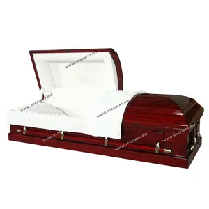 8503畅销设计殡葬用品批发廉价木质成人棺材和棺材由实心泡桐木制成