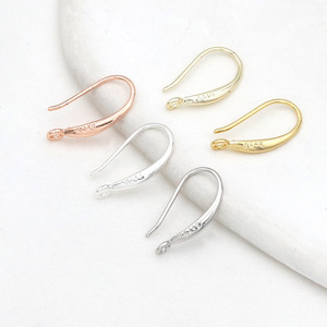 Base de Plata S925 con Baño de Oro de 18k para Pendientes de Gancho, Accesorios de Joyería DIY, 16mm, Oro Rosa, Oro Blanco, Cobre - Product Image 1