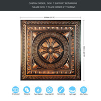Plaques de plafond carrées en PVC, panneau décoratif intérieur couleur cuivre pour hôtels, librairies et bars, installation facile sur grille PL01