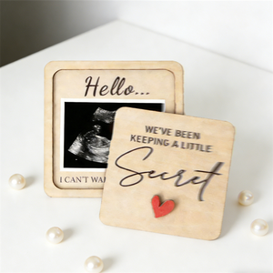 Cadre photo personnalisé en bois pour échographie « Nous avons gardé un <span class=keywords><strong>petit</strong></span> <span class=keywords><strong>secret</strong></span> » – Cadeau d'annonce de grossesse - Product Image 4