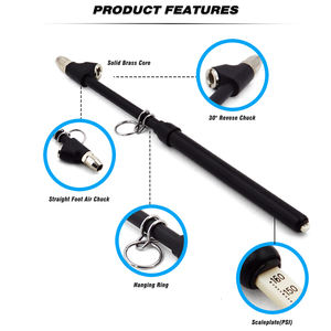 Medidor de presión de neumáticos Pintura negra Medidor de presión de neumáticos de camión de doble cabeza 10-160PSI - Product Image 4